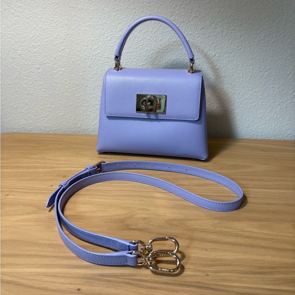 Furla 1927 mini top handle crossbody bag in lilac